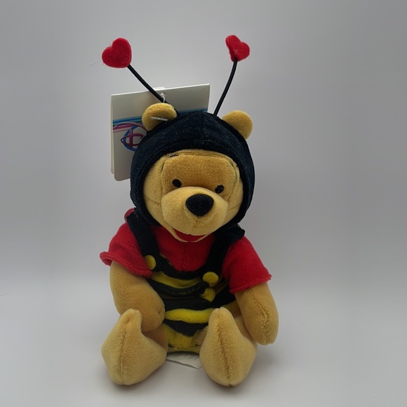 DISNEY WINNIE THE POOH VALENTINES NWT VTG 90s BEAN BAG PLUSH DISNEY EXCLUSIVE - Picture 2 of 8